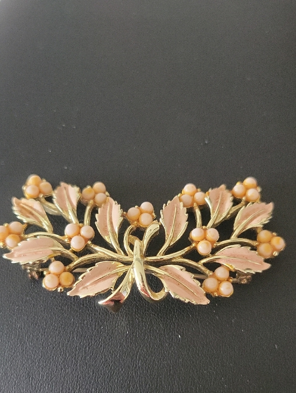 Coro Brooch, Pink & Gold-tone, Vintage